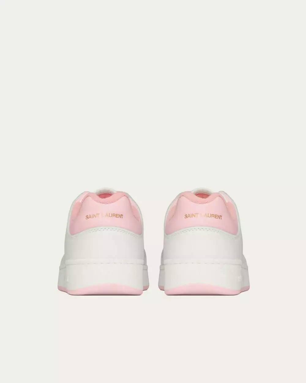 Saint Laurent SL/61 Grained Leather White / Baby Pink Low Top Sneakers 5 Saint Laurent SL/61 Grained Leather White / Baby Pink Low Top Sneakers - Image 3