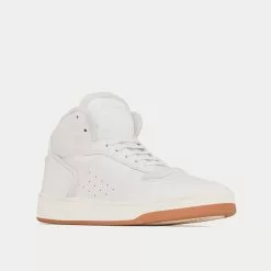 Saint Laurent SL/80 Smooth & Grained Leather Vintage White Mid Top Sneakers -Salomon Shop saint laurent sl80 SMOOTHANDGRAINEDLEATHER vintage white mid top sneakers 3