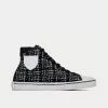 Saint Laurent Bedford Tweed & Leather Black / White Mid Top Sneakers -Salomon Shop saint laurent womens BEDFORDSNEAKERSINTWEEDANDLEATHER black white high top sneakers 1