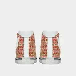 Saint Laurent Bedford Tweed & Leather Green Absinthe / Pink Mid Top Sneakers -Salomon Shop saint laurent womens BEDFORDSNEAKERSINTWEEDANDLEATHER green absinthe pink high top sneakers 3