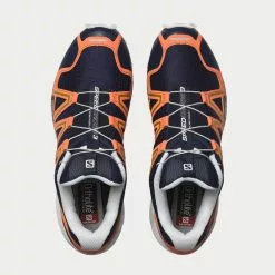 Salomon SpeedCross 3 Evening Blue / Persimon / Gold Low Top Sneakers -Salomon Shop salomon SPEEDCROSS3 EveningBlue Persimon Gold low top sneakers 3