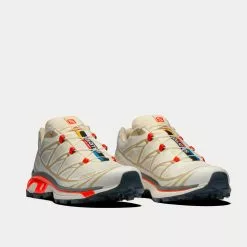 Salomon XT-6 Vanilla Ice / Bleached Sand / Red Orange Ice Low Top Sneakers -Salomon Shop salomon xt 6 VanillaIce BleachedSand RedOrange low top sneakers 3