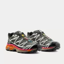 Salomon XT-6 Recut Beluga / Black / Russet Orange Low Top Sneakers -Salomon Shop salomon xt 6 recut Beluga Black RussetOrange low top sneakers 3