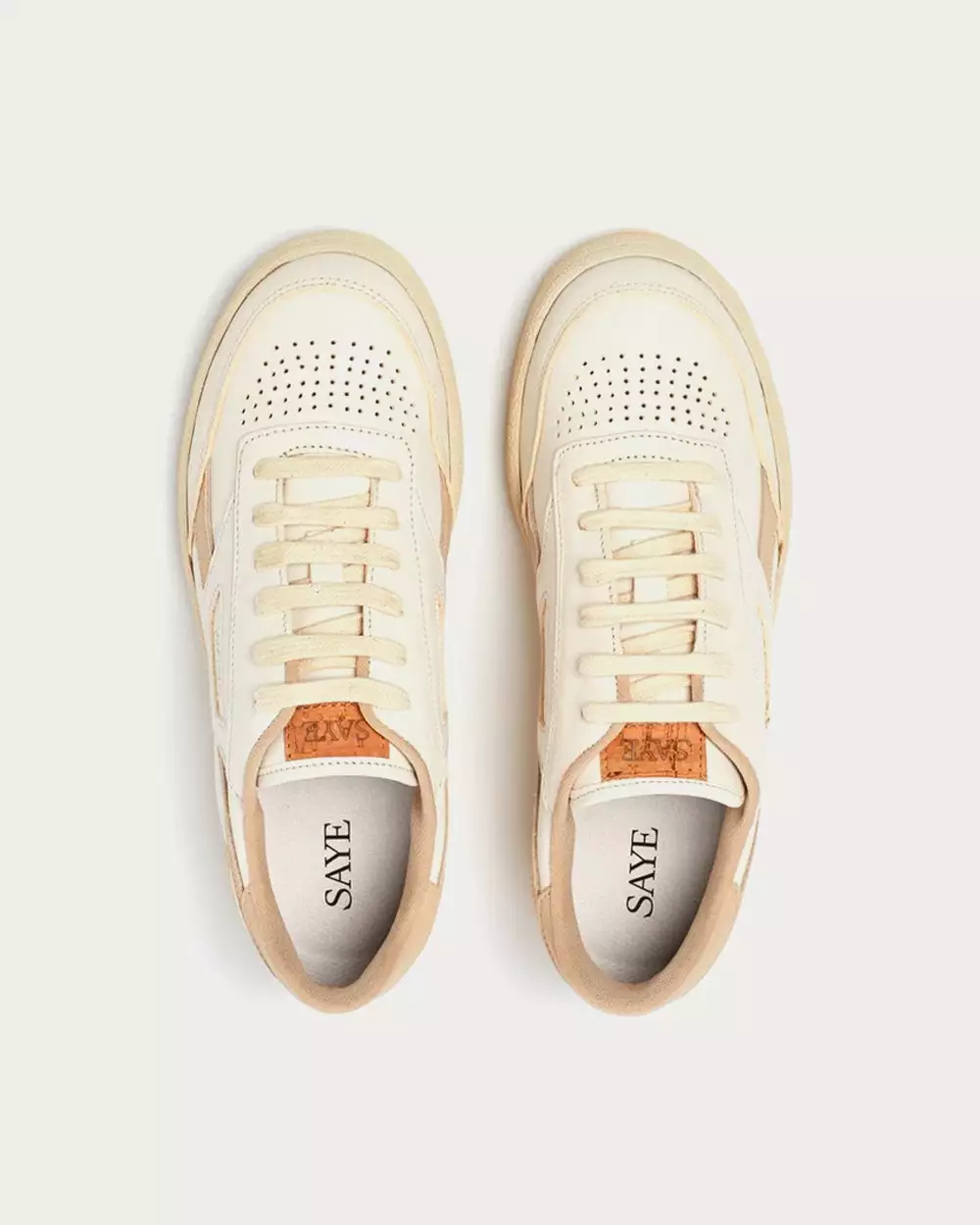 Saye Modelo '89 Leather Beige Low Top Sneakers 4 Saye Modelo '89 Leather Beige Low Top Sneakers - Image 2